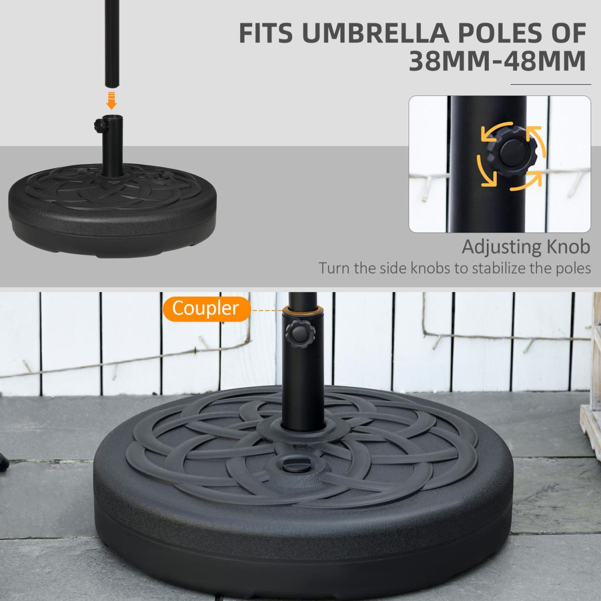 Garden Parasol Base Umbrella Stand Weight - Black – image 3