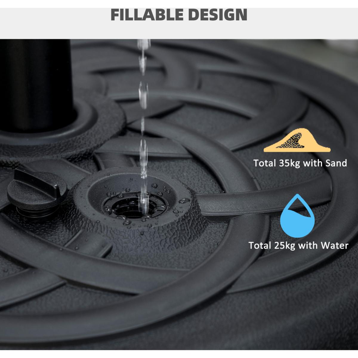 Garden Parasol Base Umbrella Stand Weight - Black – image 4