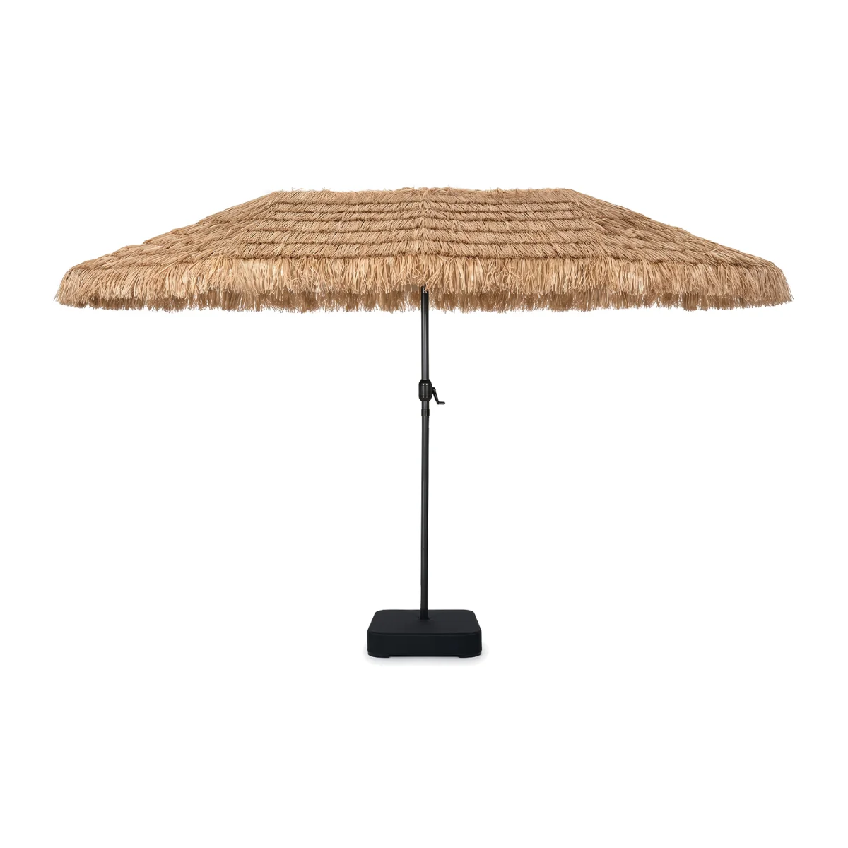 Oversize Outdoor Thatched Parasol with Parasol Base – image 1