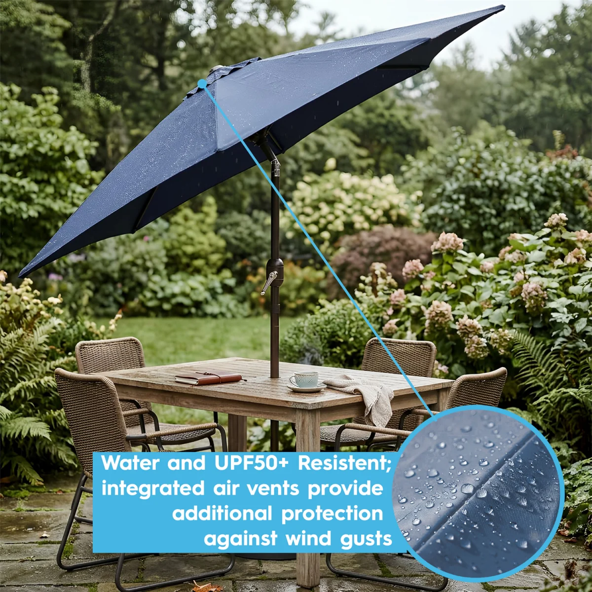 Tilting Garden Parasol - 2.7M - Green – image 2