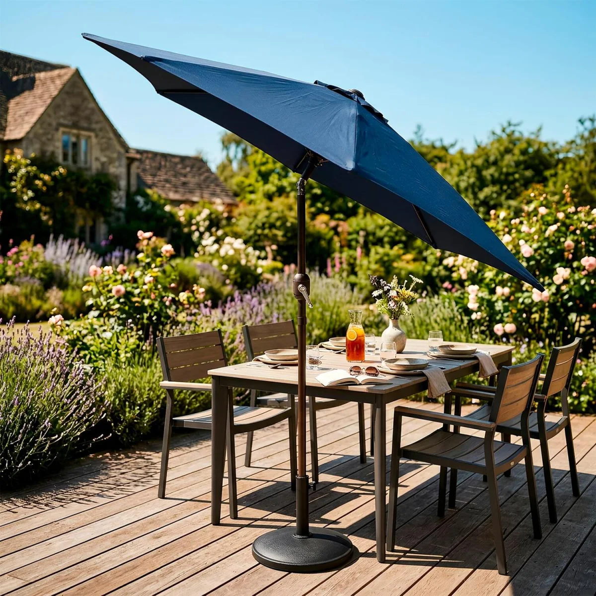 Tilting Garden Parasol - 2.7M - Green – image 10
