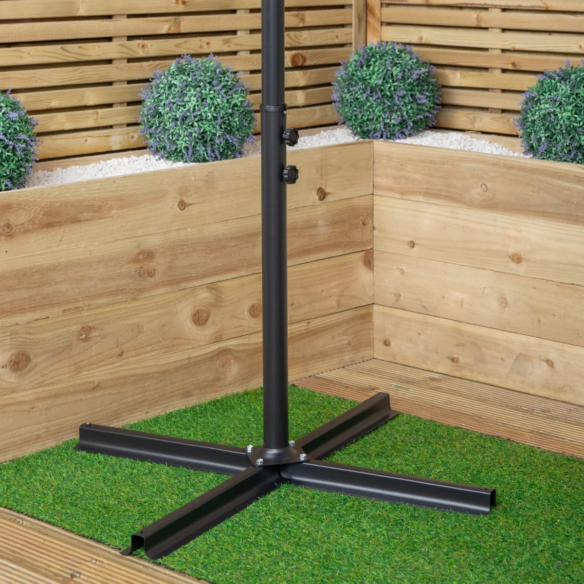Cantilever Banana Garden Parasol with Crank Handle in Blue with Base Bag Included - Blue – image 7