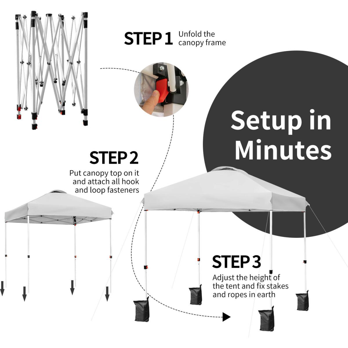 Adjustable Pop-up Canopy Tent Grey - Grey – image 4