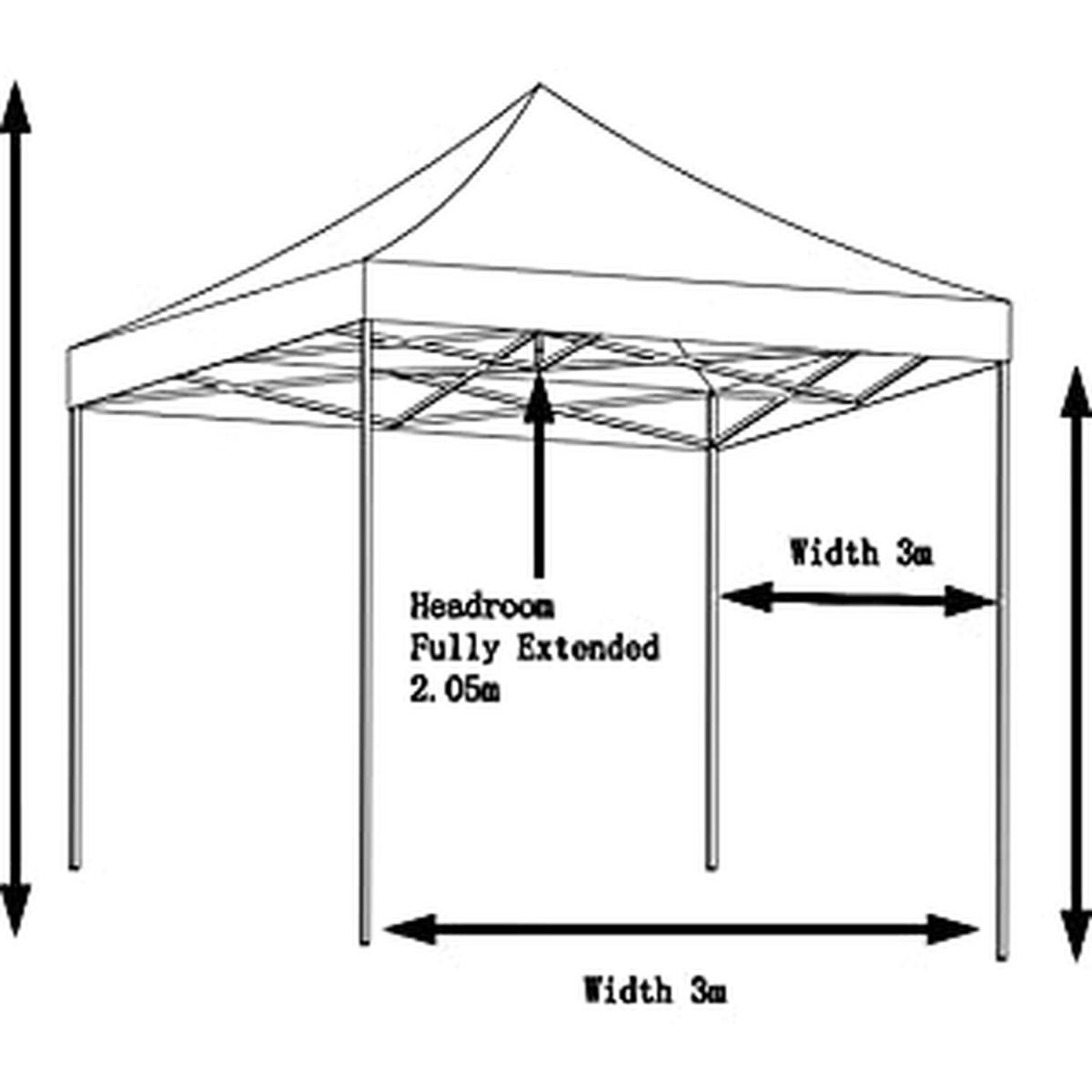 3x3m Fully Waterproof Pop up Gazebo With 4 Side Walls and Accessory Pack - Black – image 3