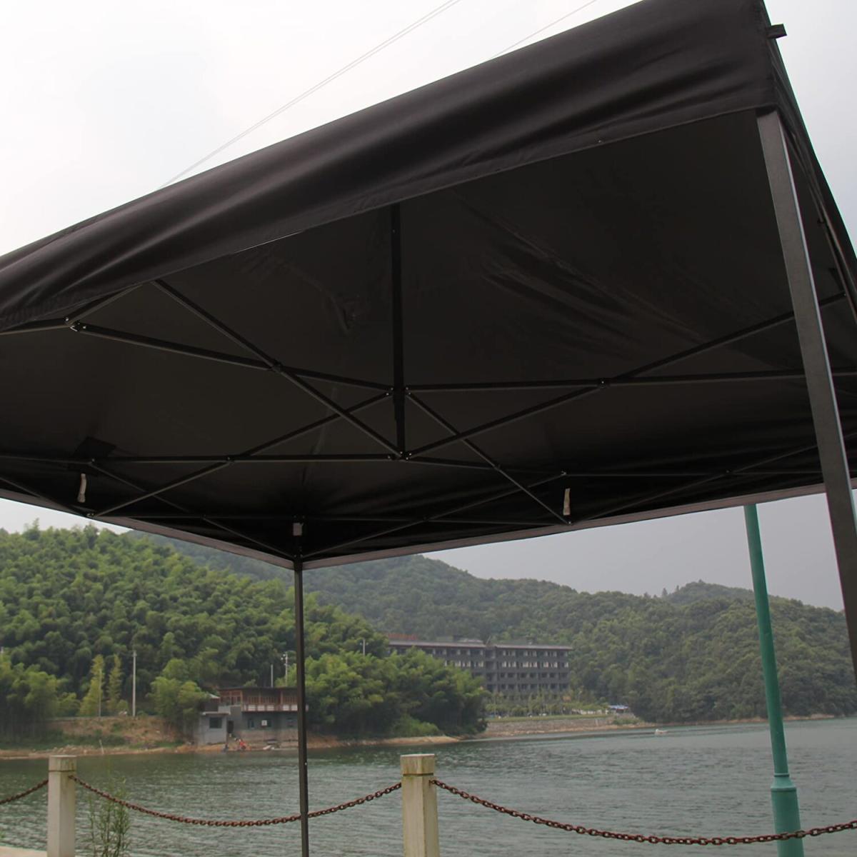 3x3m Fully Waterproof Pop up Gazebo With 4 Side Walls and Accessory Pack - Black – image 4