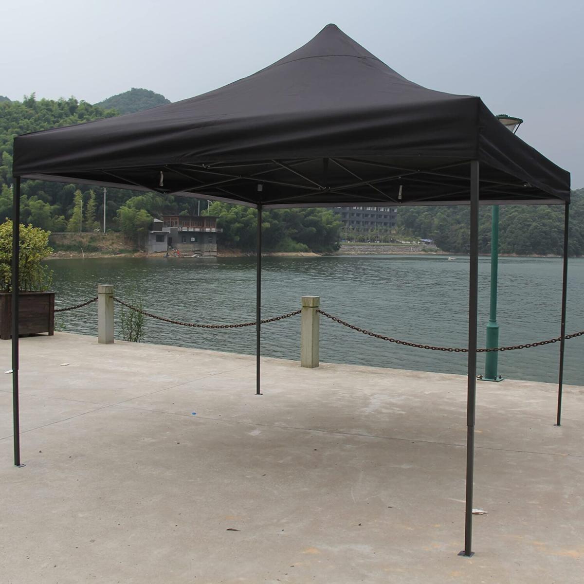 3x3m Fully Waterproof Pop up Gazebo With 4 Side Walls and Accessory Pack - Black – image 6