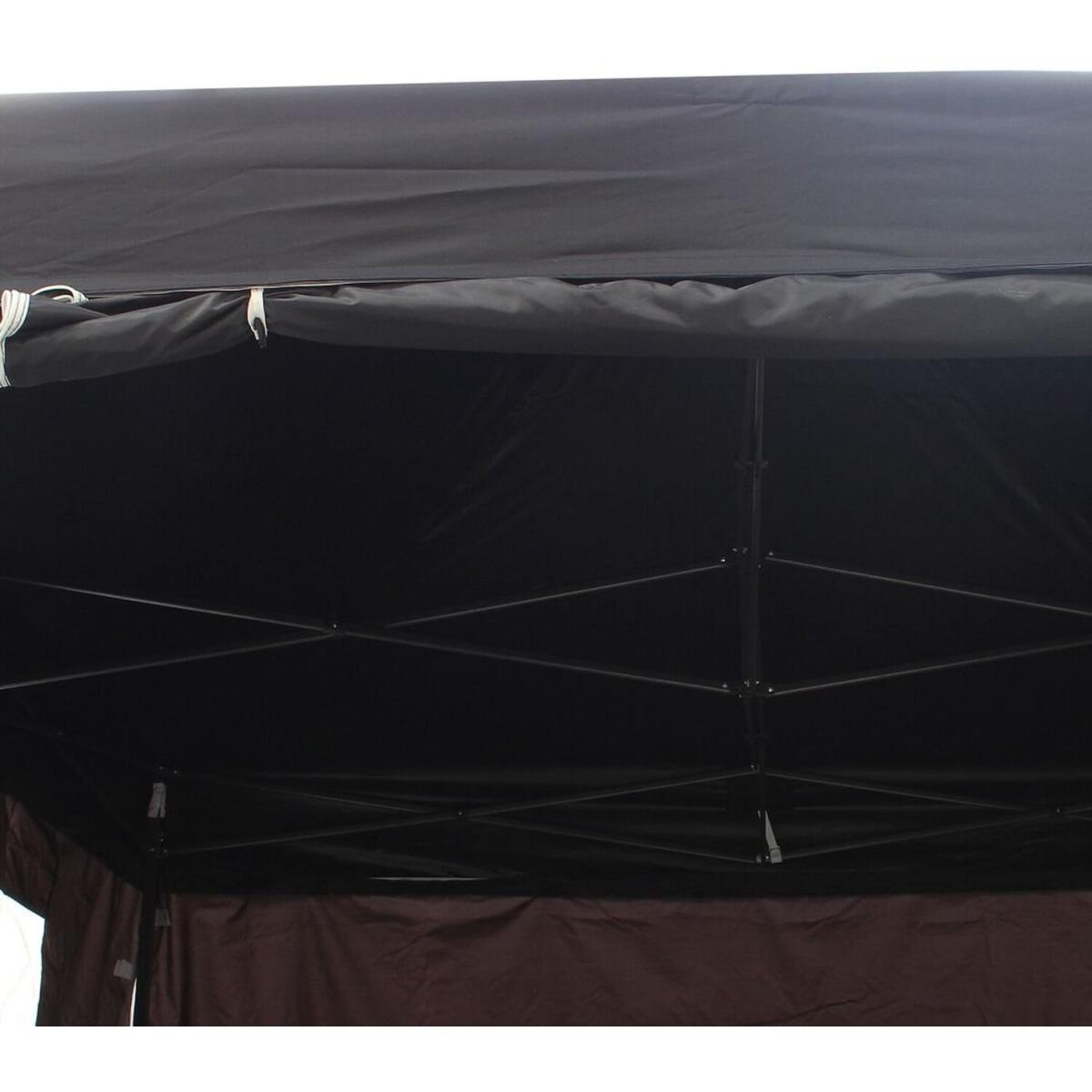 3x3m Fully Waterproof Pop up Gazebo With 4 Side Walls and Accessory Pack - Black – image 7