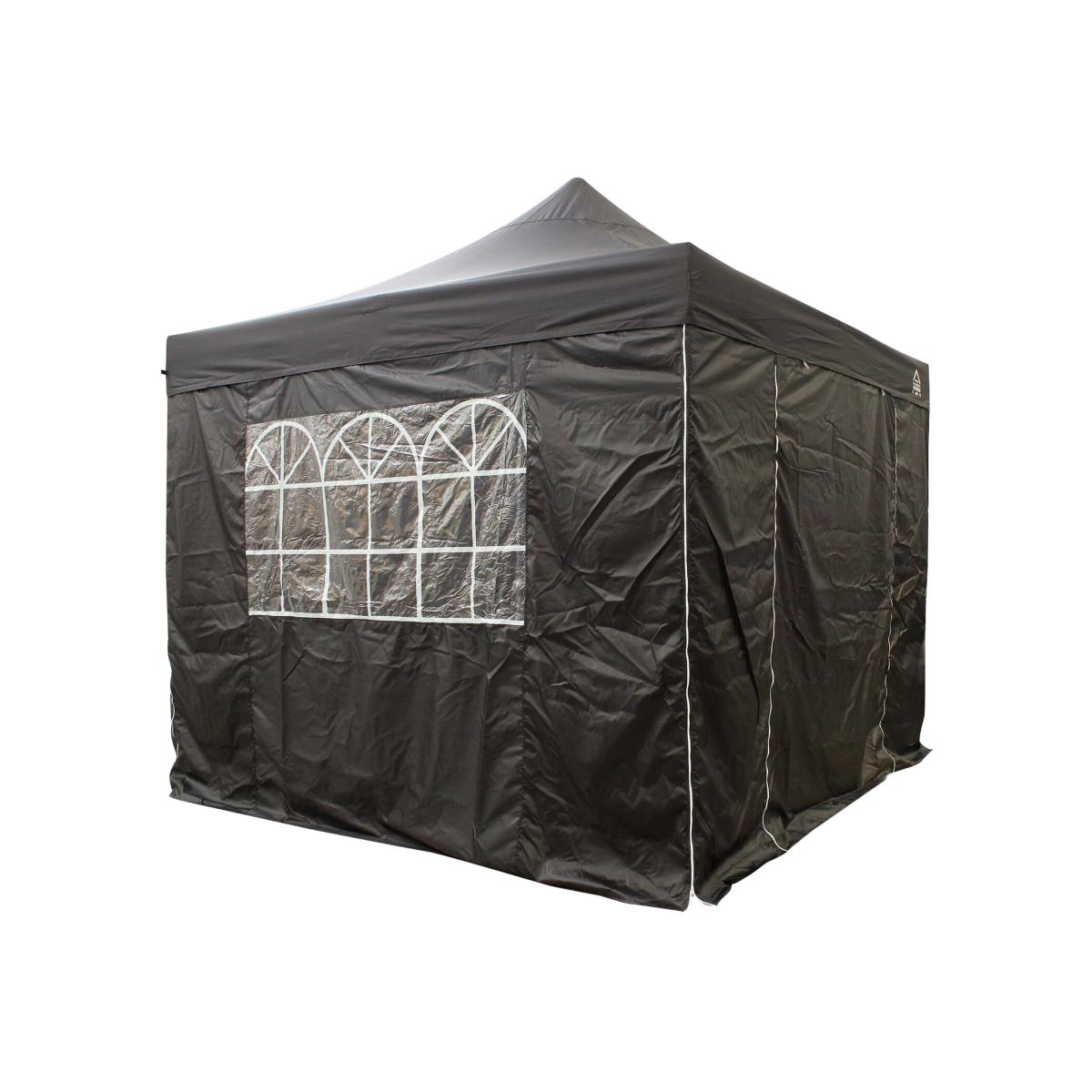 3x3m Fully Waterproof Pop up Gazebo With 4 Side Walls and Accessory Pack - Black – image 1