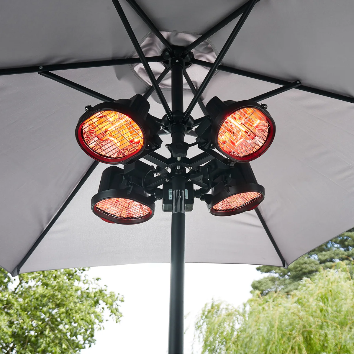 Parasol Outdoor Patio Heater Halogen 4 Lamp - Black – image 5