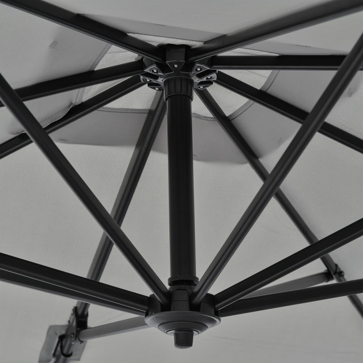 2.7m Outdoor Cantilever Roma Parasol 360 Rotating - Dark Grey – image 18