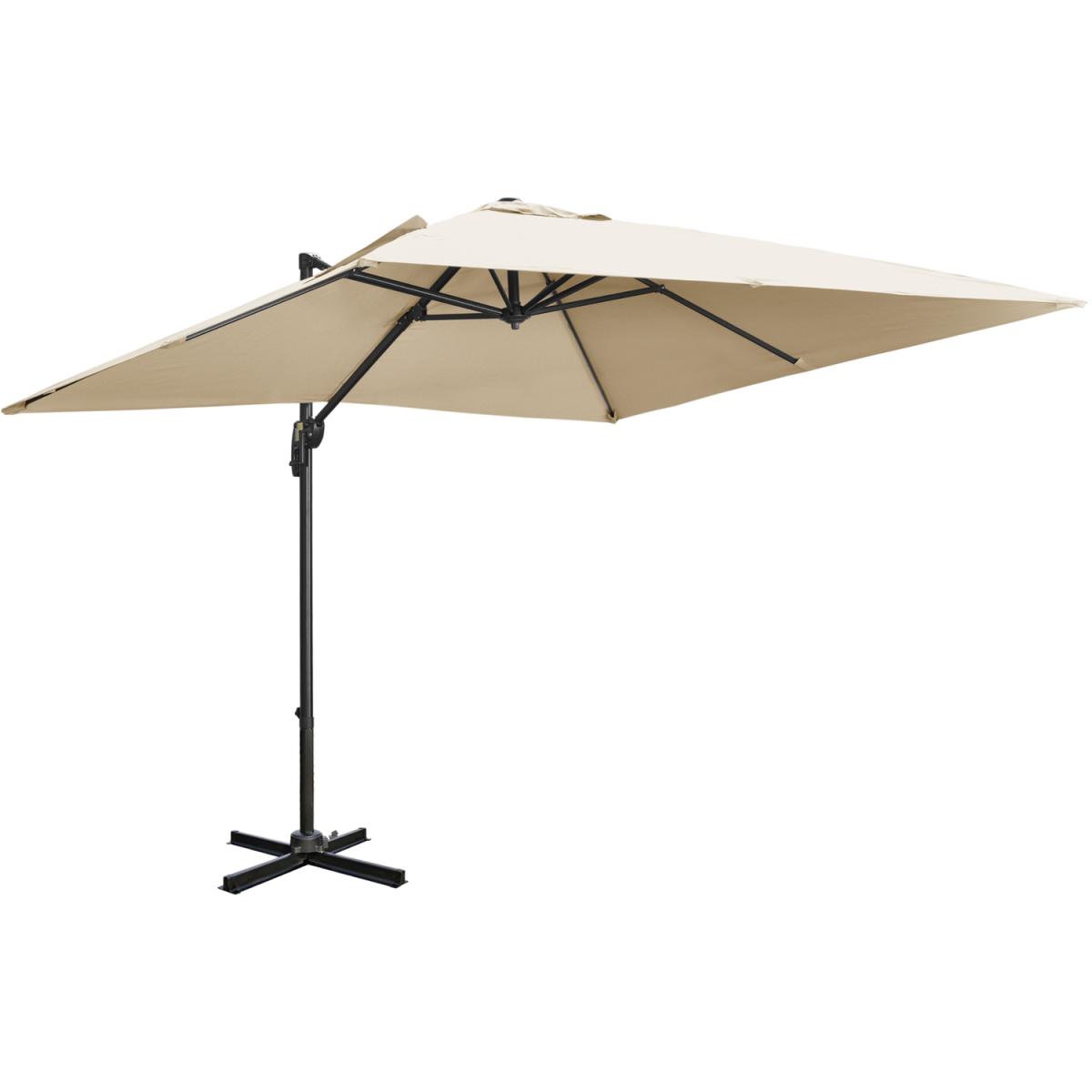 2.7m Outdoor Cantilever Roma Parasol 360 Rotating - Dark Grey – image 33