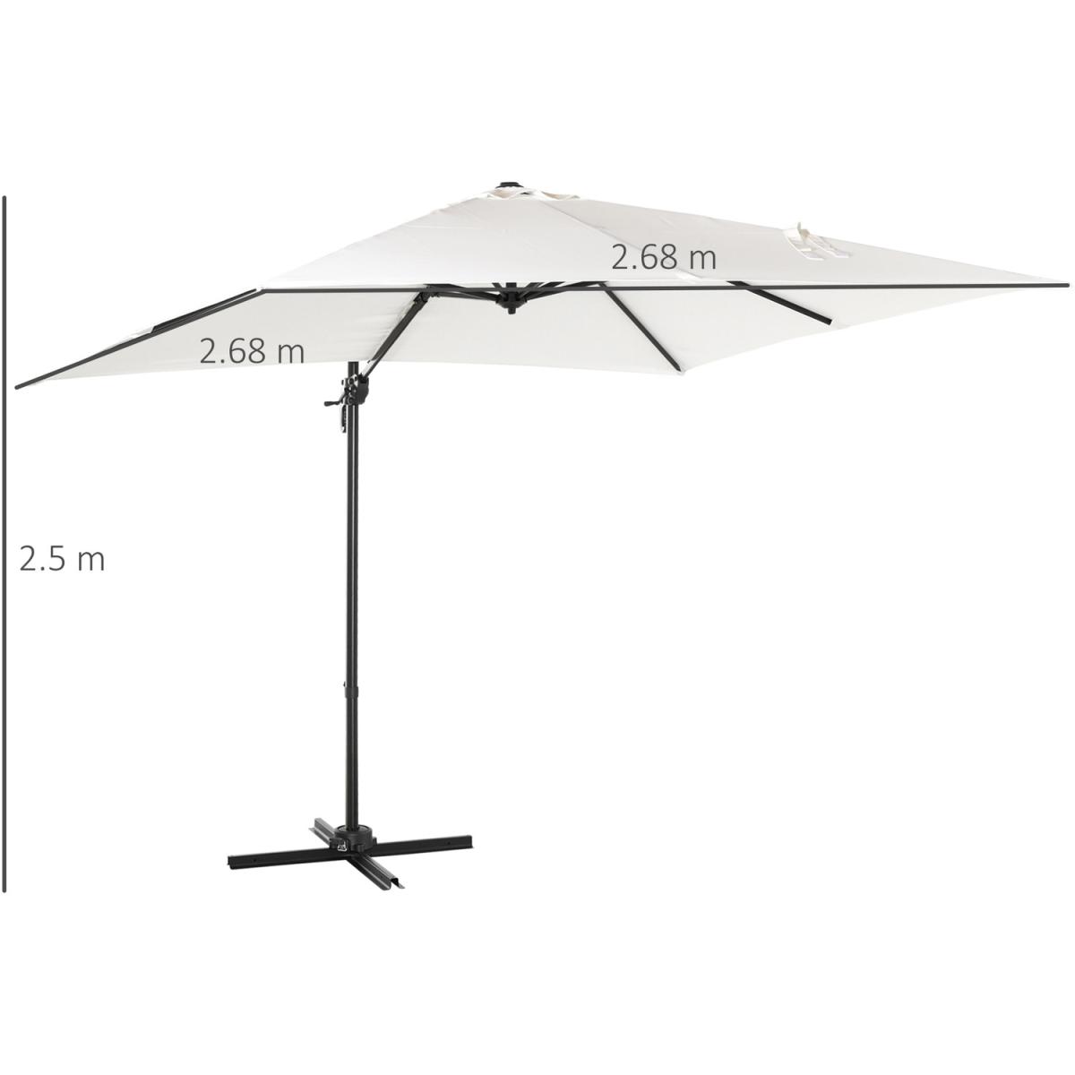 2.7m Outdoor Cantilever Roma Parasol 360 Rotating - Dark Grey – image 38