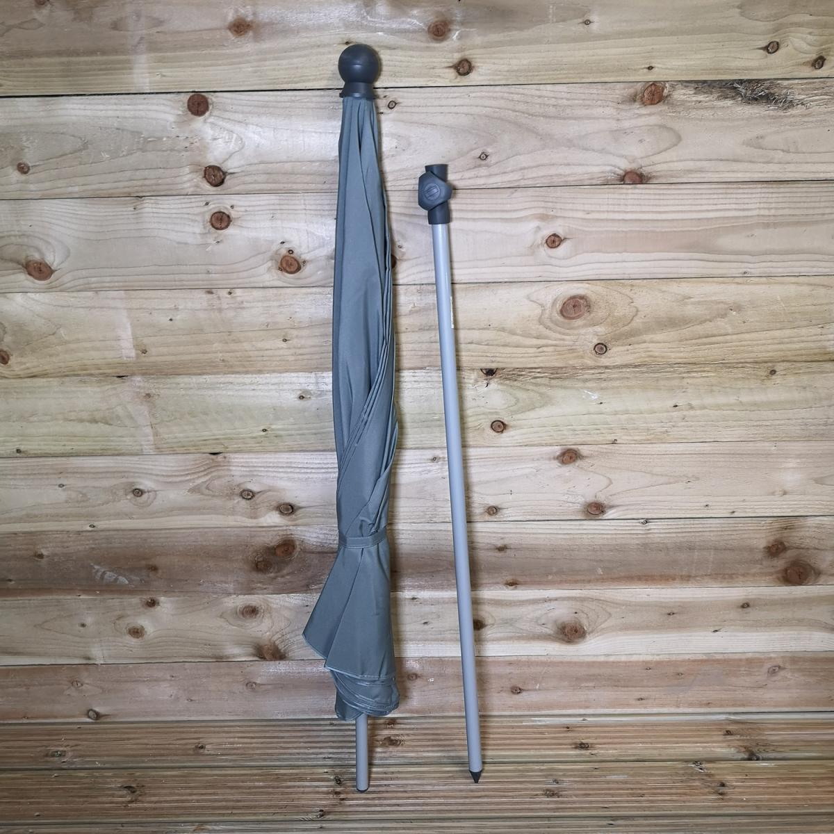 2m Parasol Umbrella with Tilt Action for Garden or Patio in Grey - Grey – image 5
