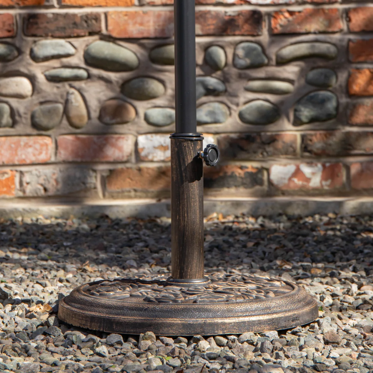 2.7m Havana Garden Patio Parasol with Crank Handle in Grey with 9kg Base Included - Grey – image 5