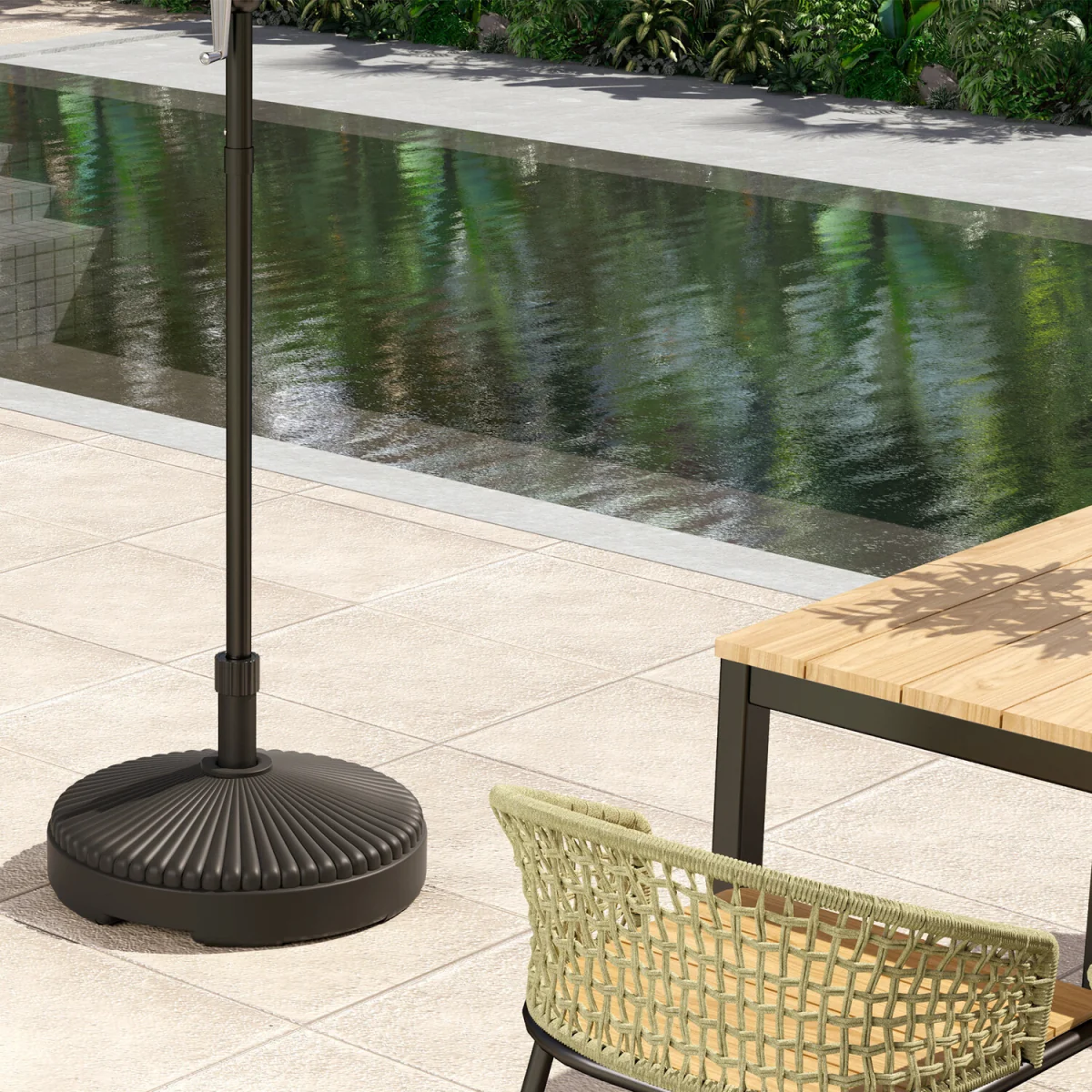 Outsunny 28kg Sand Filled, 23kg Water Filled, Garden Parasol Base - Black – image 8
