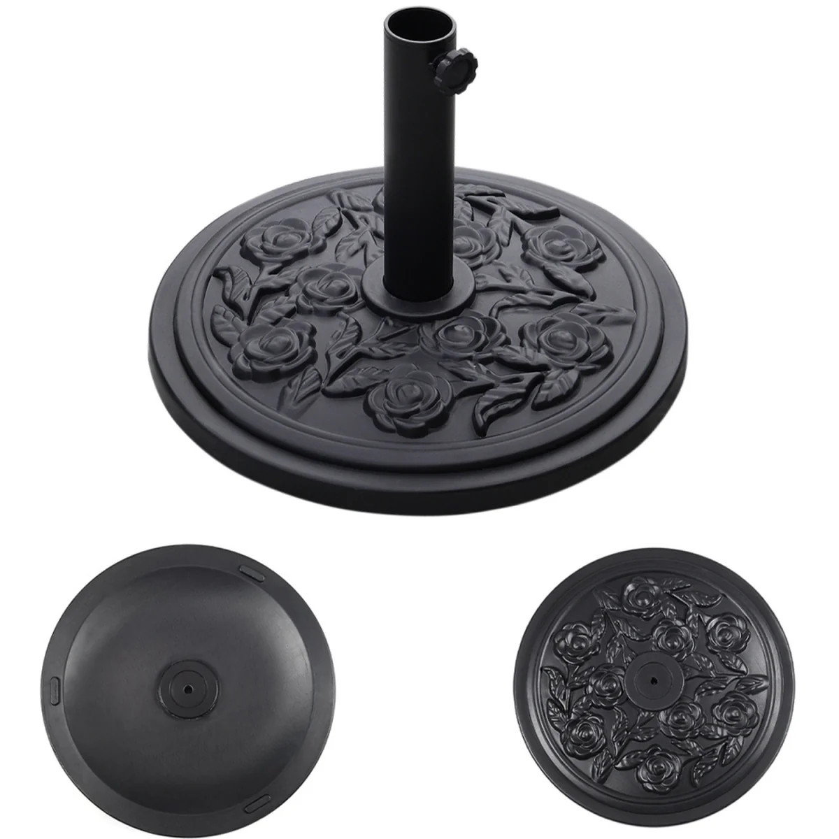 Cement Freestanding Parasol Base - Black – image 3