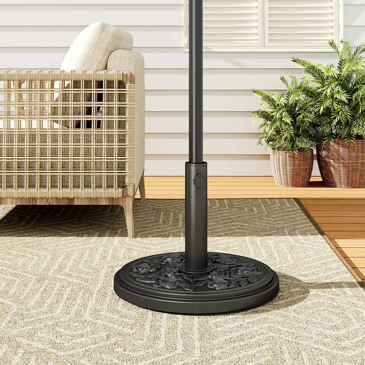 Cement Freestanding Parasol Base - Black – image 6