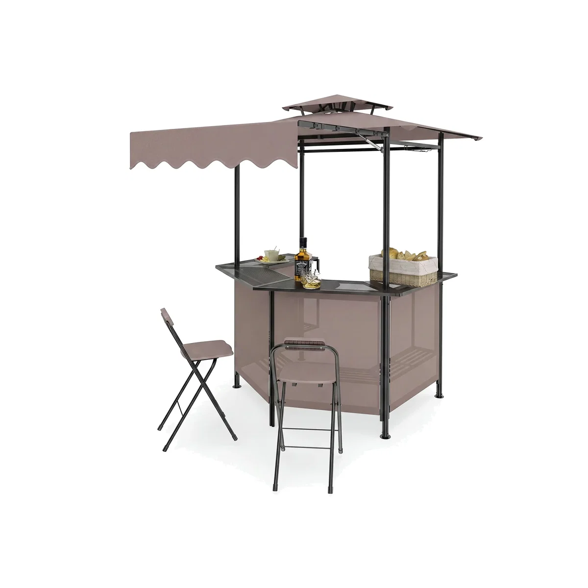 Costway 3 Piece Outdoor BBQ Canopy - Brown – image 1
