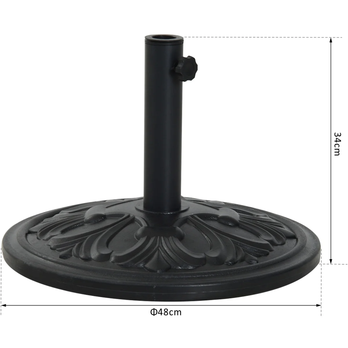 13kg Heavy Duty Round Parasol Base Cement Stand - Black – image 2