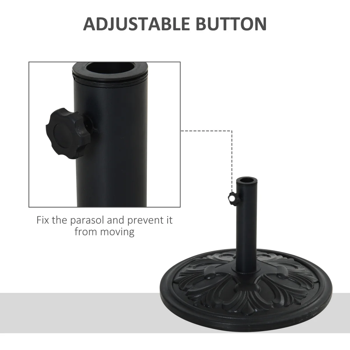 13kg Heavy Duty Round Parasol Base Cement Stand - Black – image 3
