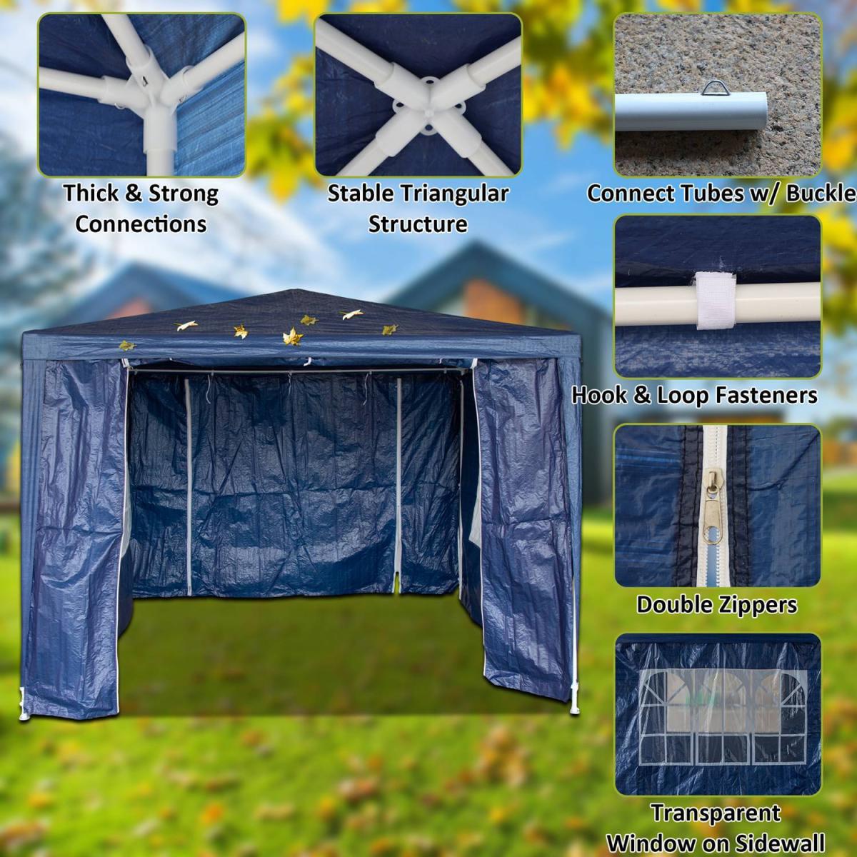 BIRCHTREE Gazebo PE 3X3M PEG01 - Blue – image 5