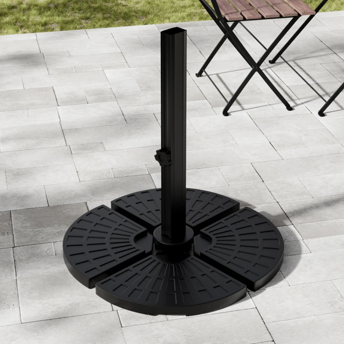 Water and Sand Filled Freestanding Plastic Parasol Base - Black – image 10