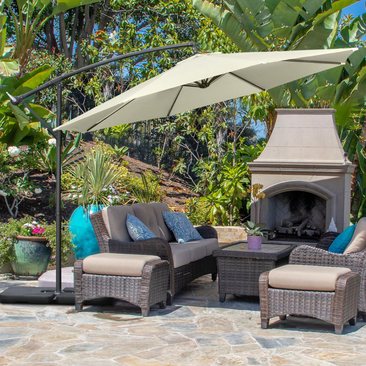 3m Garden Parasol Sun Shade Banana Umbrella - Grey – image 15