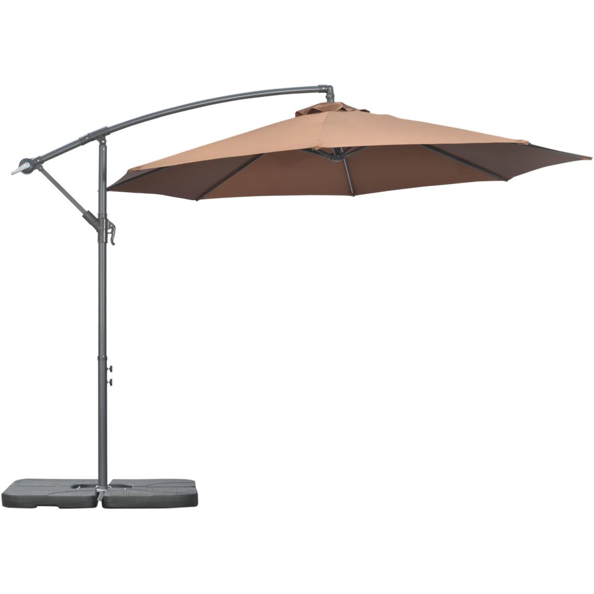 3m Garden Parasol Sun Shade Banana Umbrella - Grey – image 3