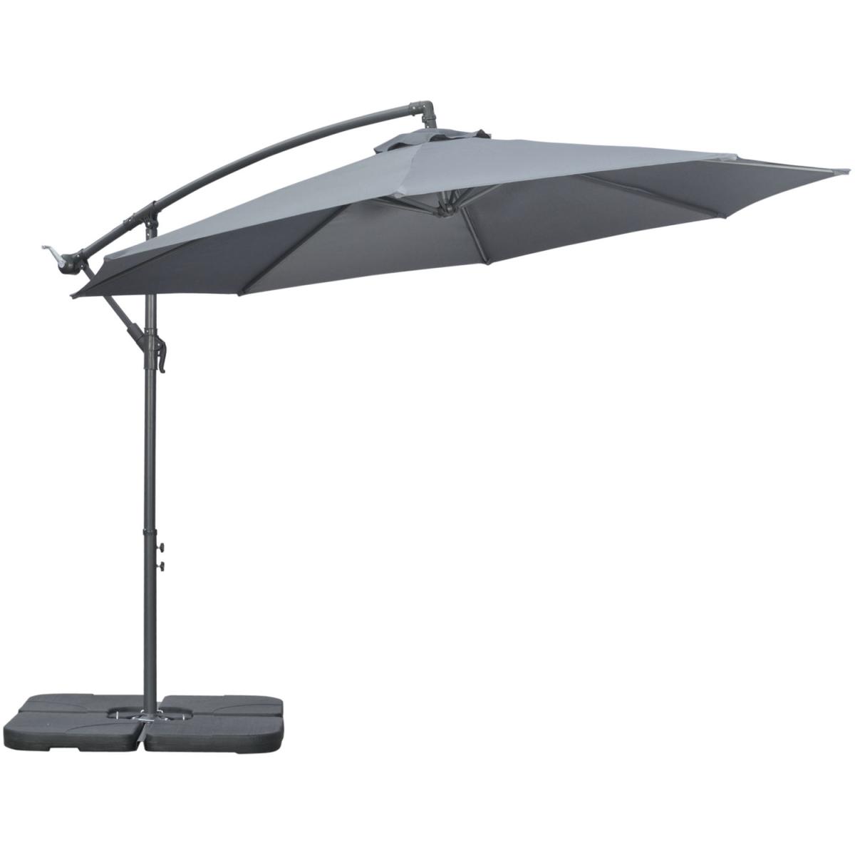 3m Garden Parasol Sun Shade Banana Umbrella - Grey – image 29