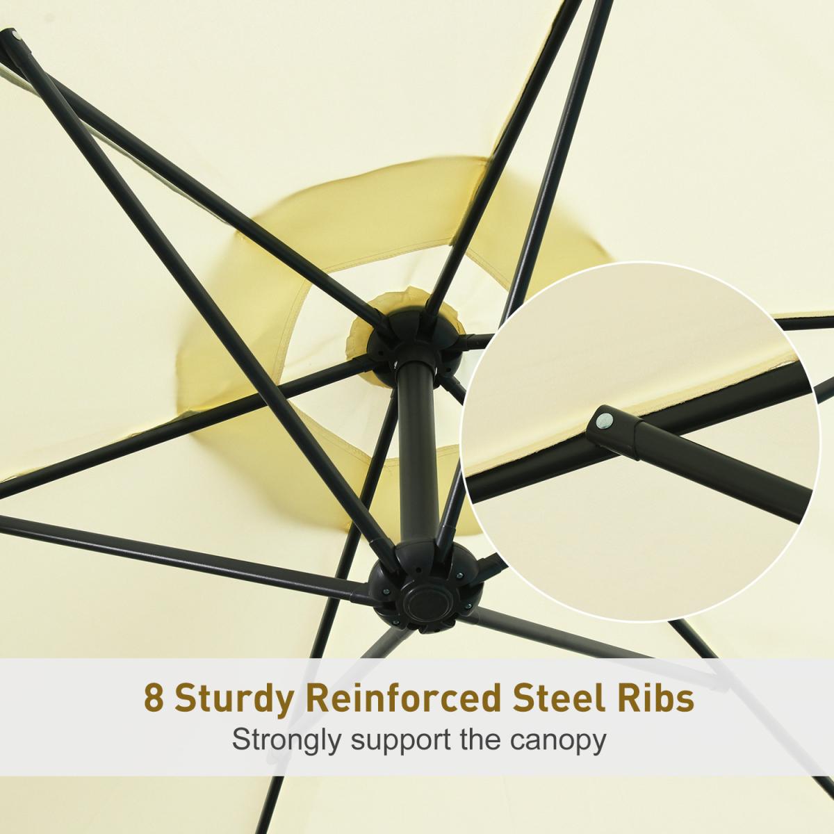 3m Garden Parasol Sun Shade Banana Umbrella - Grey – image 45