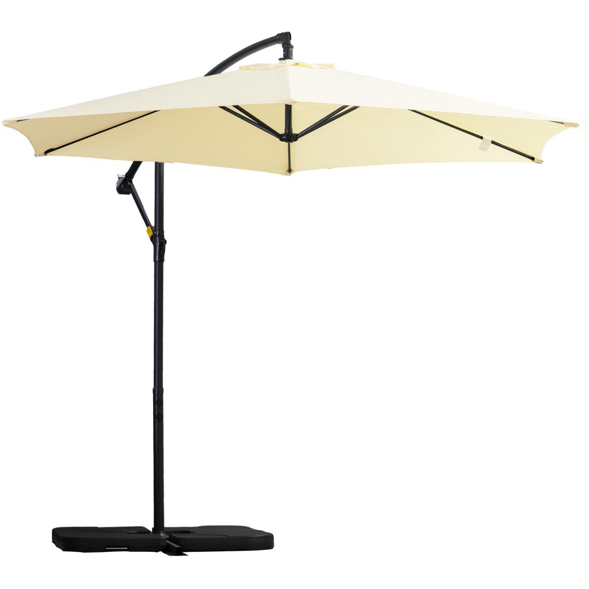3m Garden Parasol Sun Shade Banana Umbrella - Grey – image 48