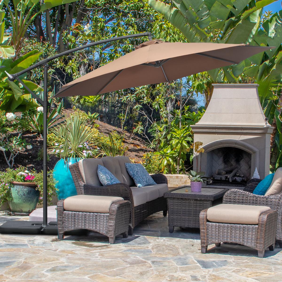 3m Garden Parasol Sun Shade Banana Umbrella - Grey – image 6