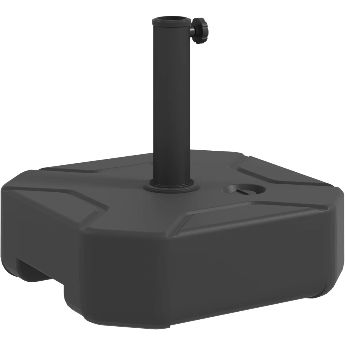 Outsunny Sand Water Filled Parasol Stand Garden Parasol Base 84D-372V00BK - Black – image 7