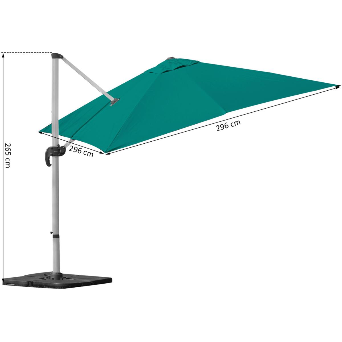 Square 3m Patio Parasol - Green – image 2