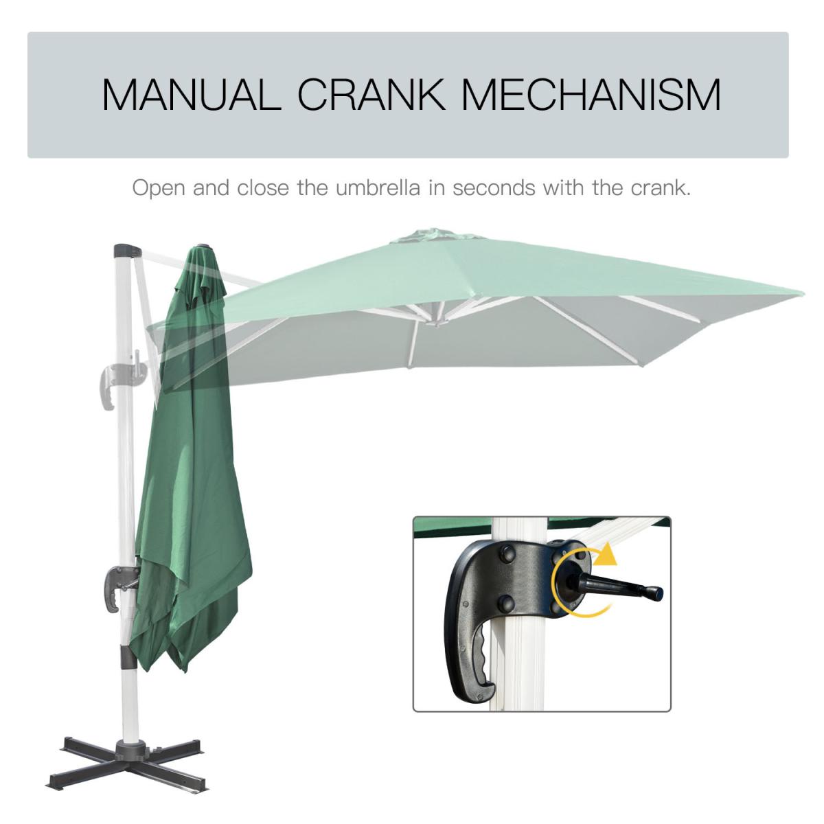 Square 3m Patio Parasol - Green – image 30