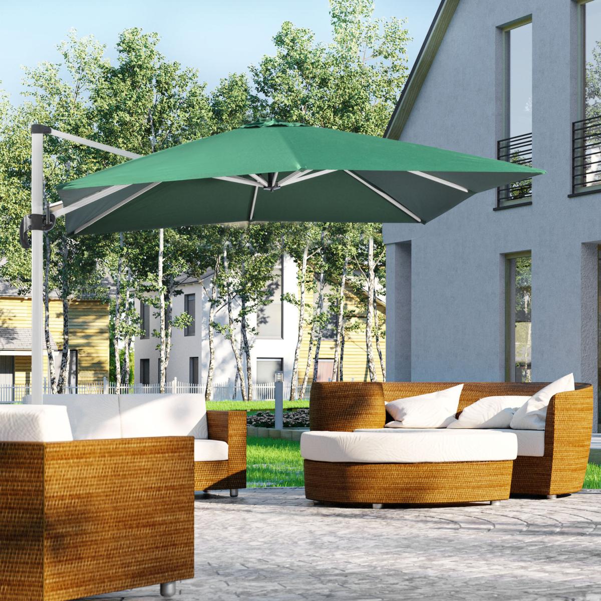 Square 3m Patio Parasol - Green – image 33