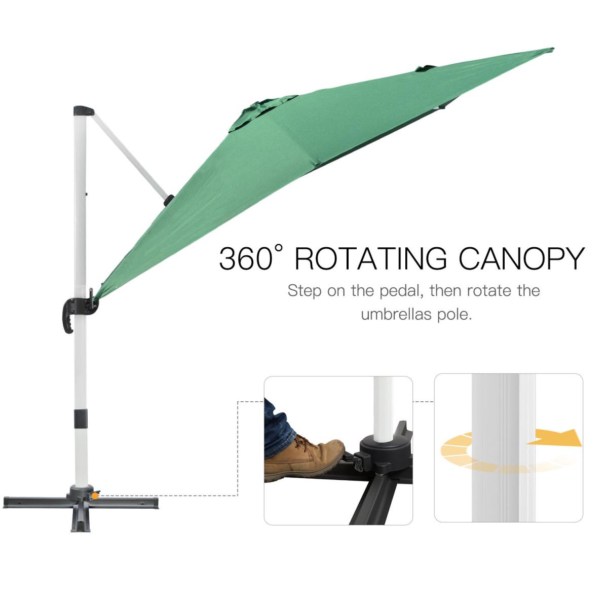 Square 3m Patio Parasol - Green – image 35