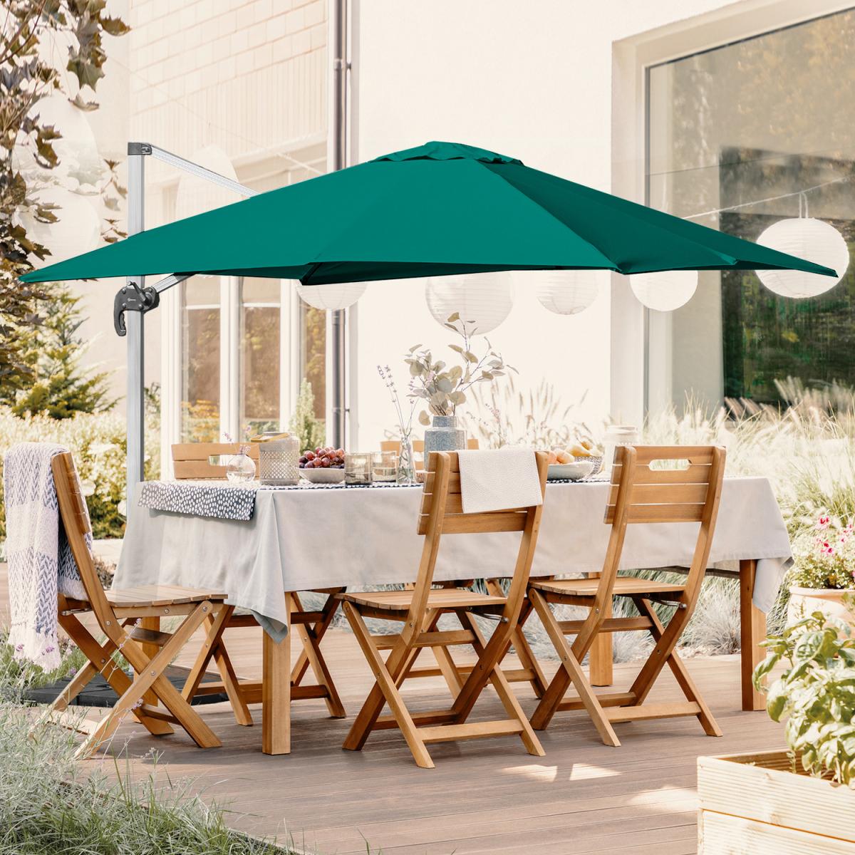 Square 3m Patio Parasol - Green – image 1
