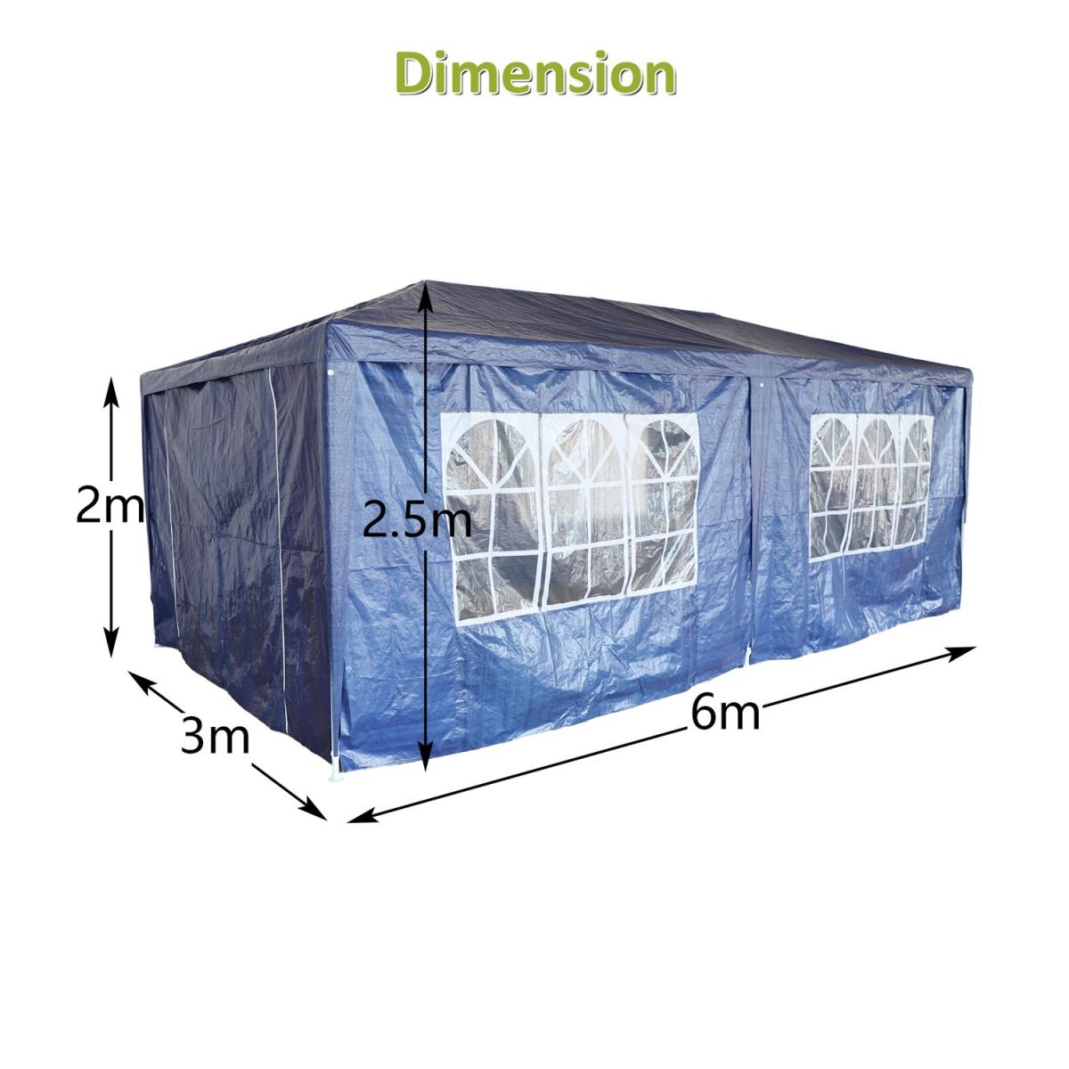 BIRCHTREE Gazebo PE 3X6M PEG02 - Blue – image 3