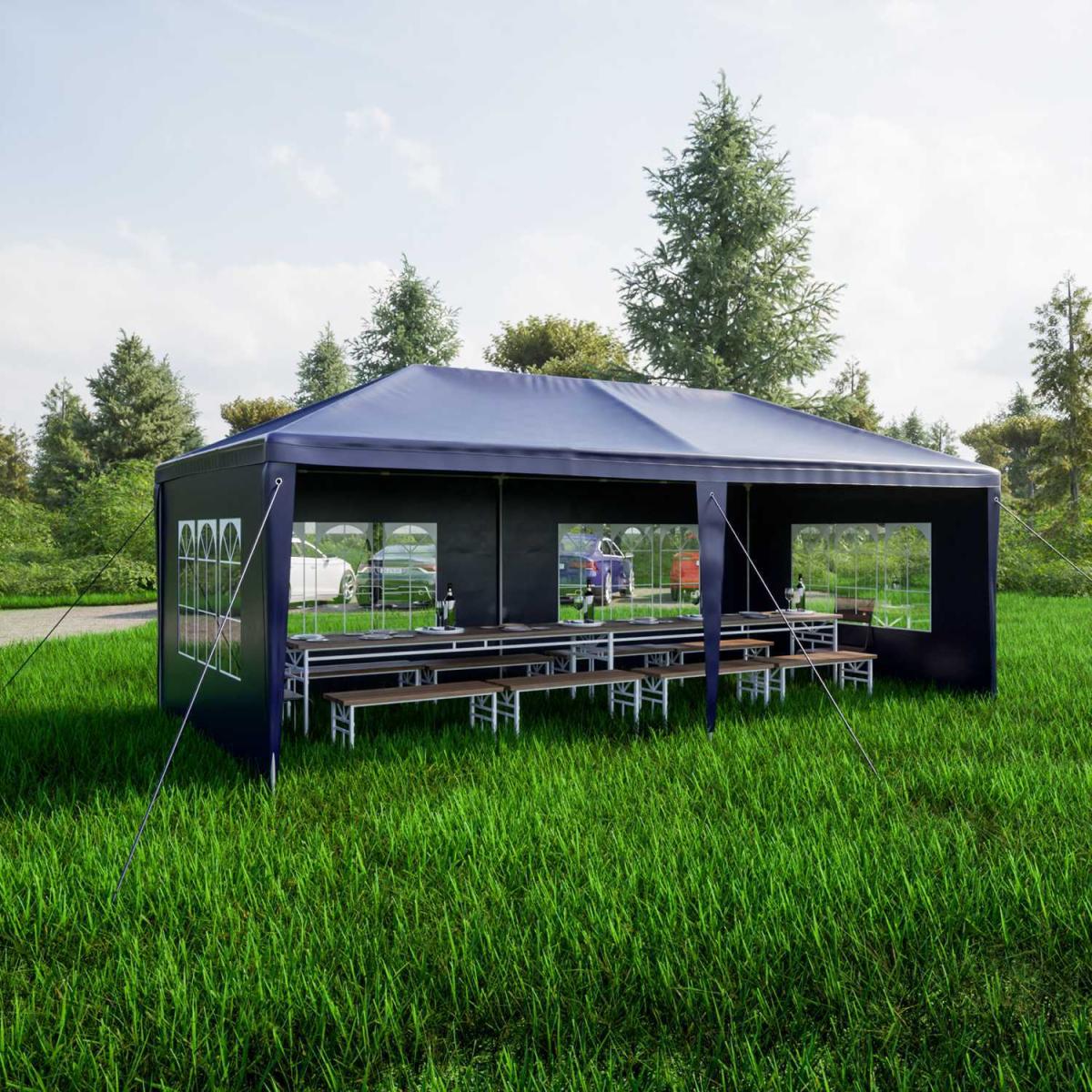 BIRCHTREE Gazebo PE 3X6M PEG02 - Blue – image 1