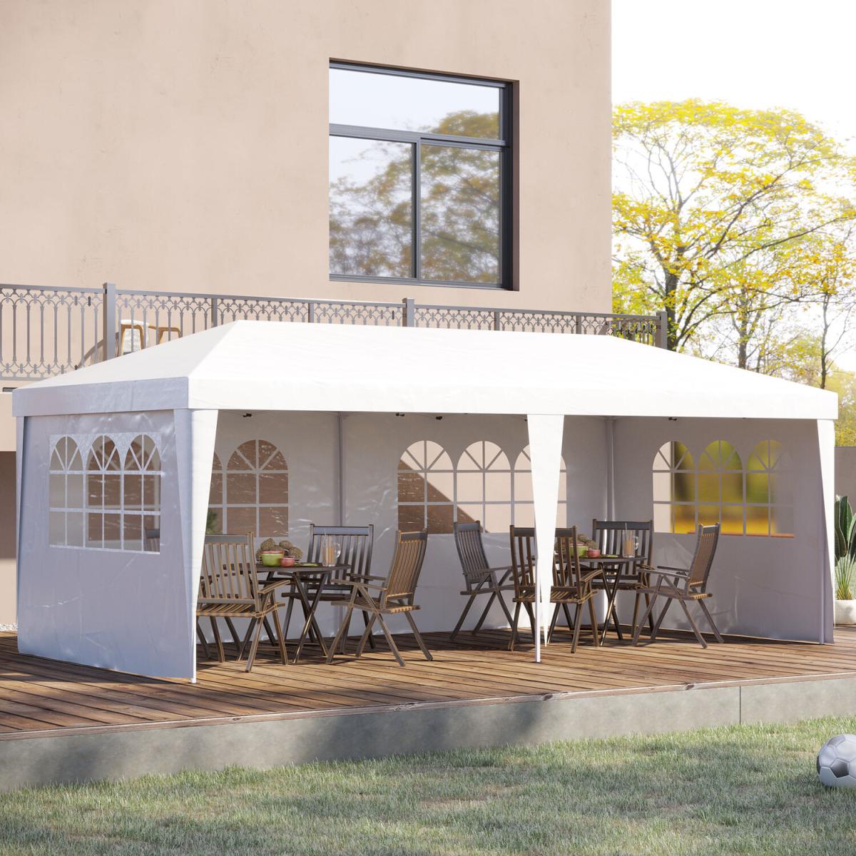Outsunny 3 x 6m Garden Pop Up Gazebo - White