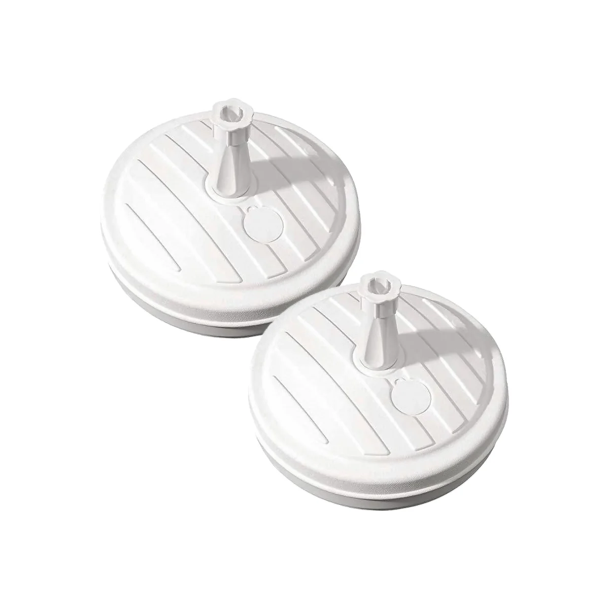 Parasol Base Stand 13L, Set of 2 ¿ Round, Fill with Water or Sand - White – image 1