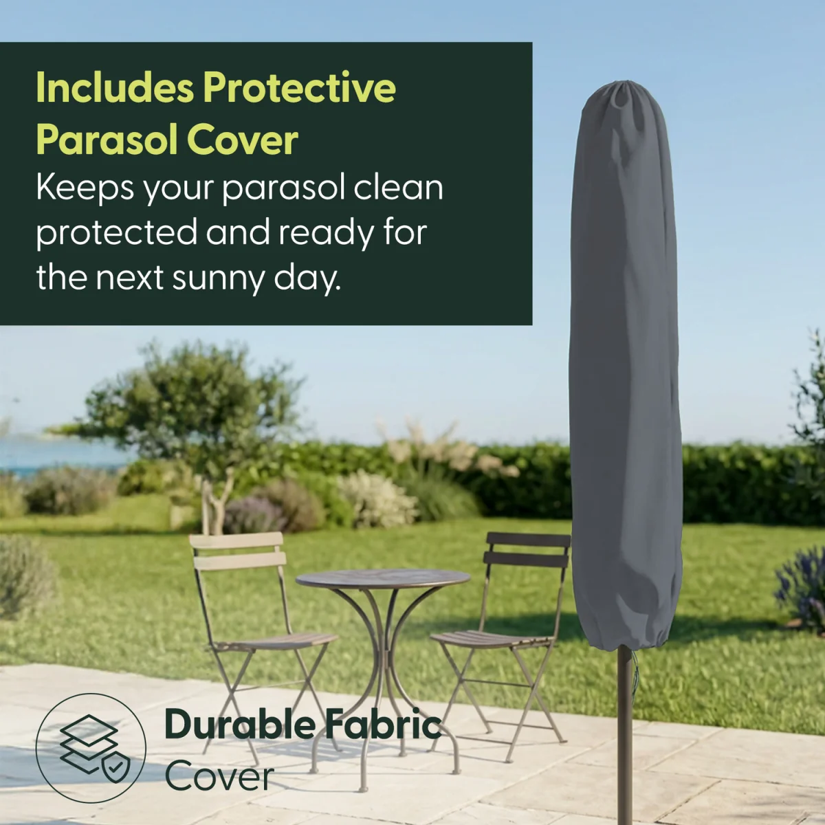 Keplin 2.3M Tilting Parasol Umbrella – Crank & Tilt Sunshade with Protect Cover – image 10