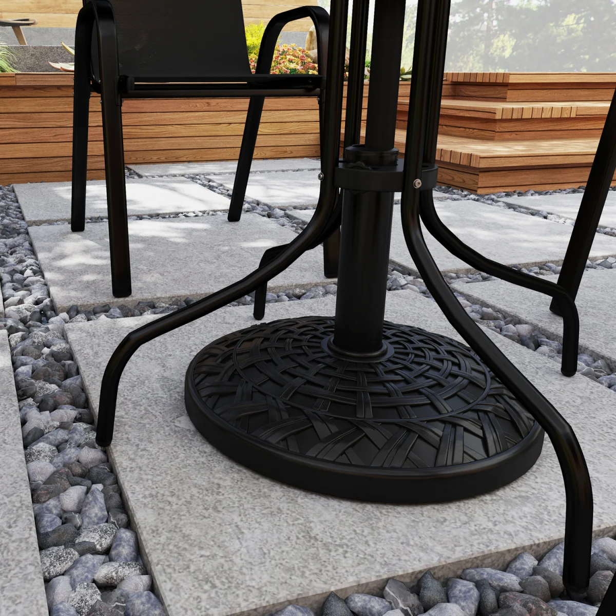 Outsunny 12kg Garden Parasol Base - Black – image 3