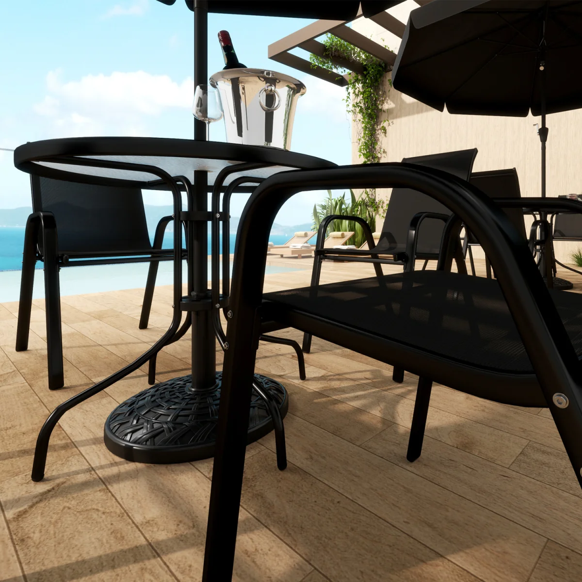 Outsunny 12kg Garden Parasol Base - Black – image 4