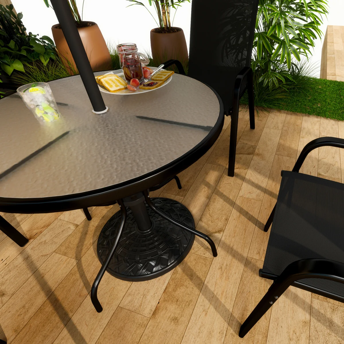 Outsunny 12kg Garden Parasol Base - Black – image 10