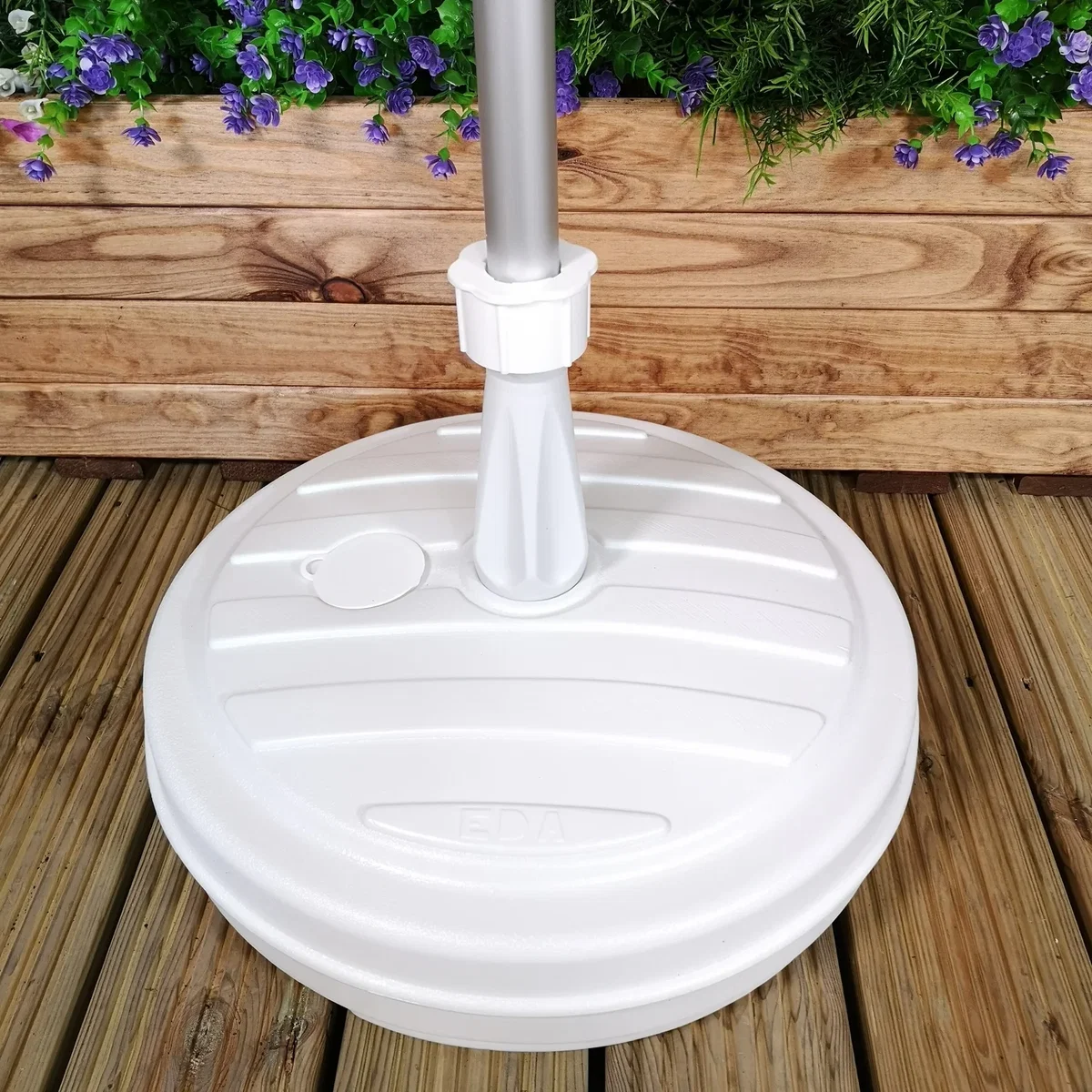Pack Of 2 13kg 13 Litre Capacity Water Filled Garden Parasol Umbrella White - White – image 2