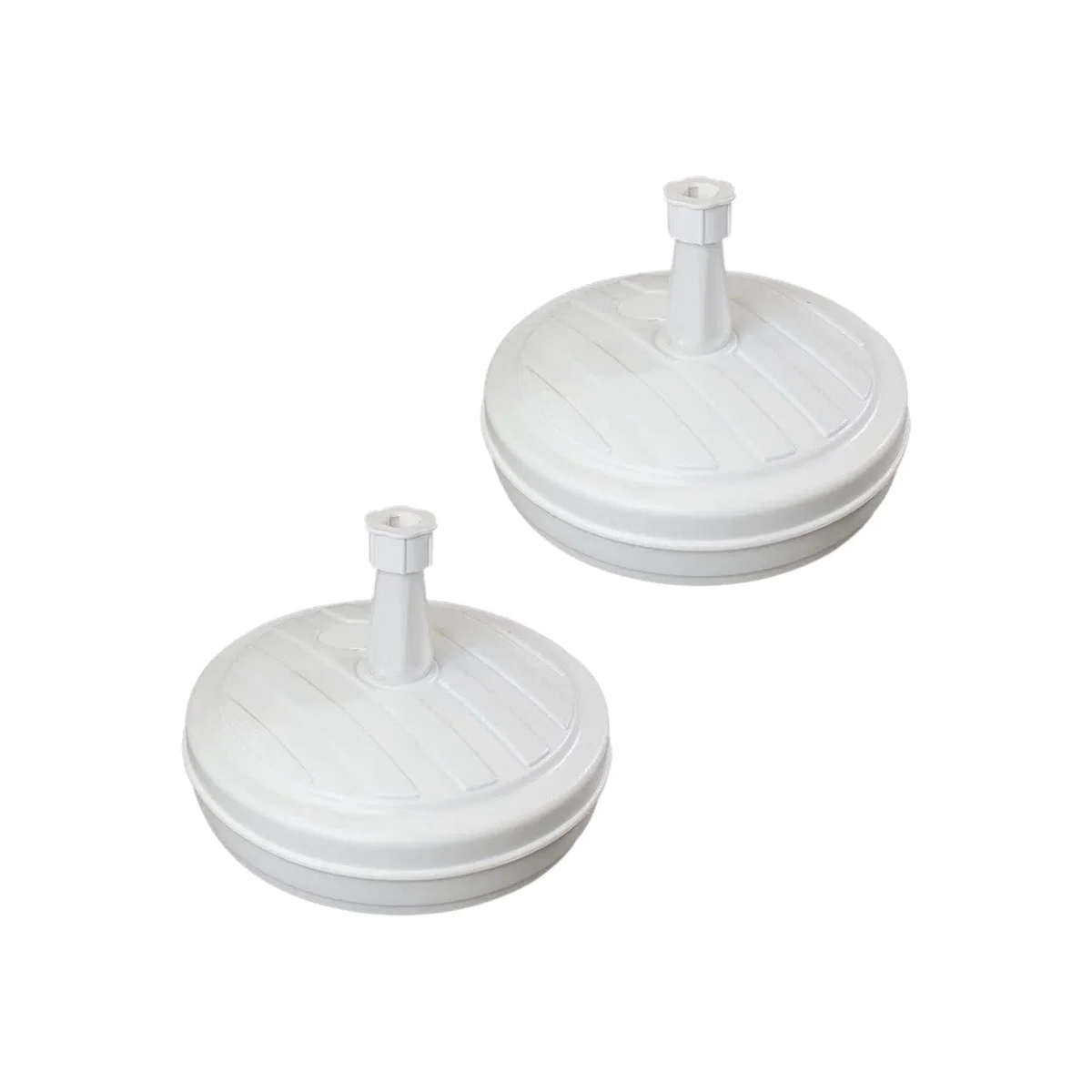 Pack Of 2 13kg 13 Litre Capacity Water Filled Garden Parasol Umbrella White - White – image 1
