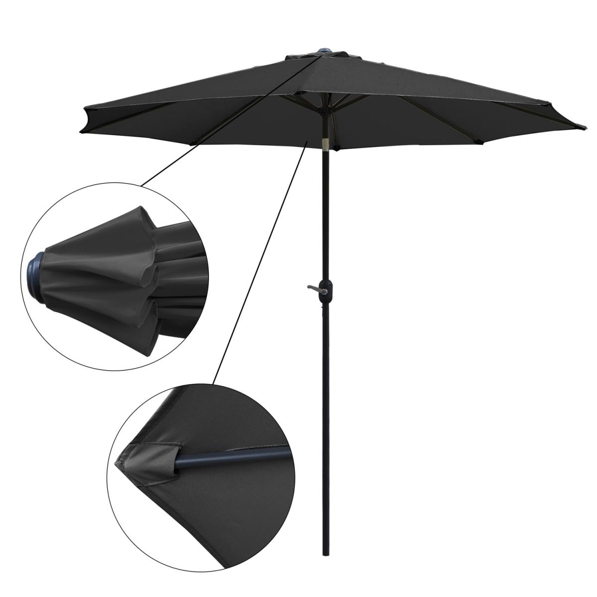 BIRCHTREE 3M Garden Parasol Tilt Crank Umbrella - Black – image 3