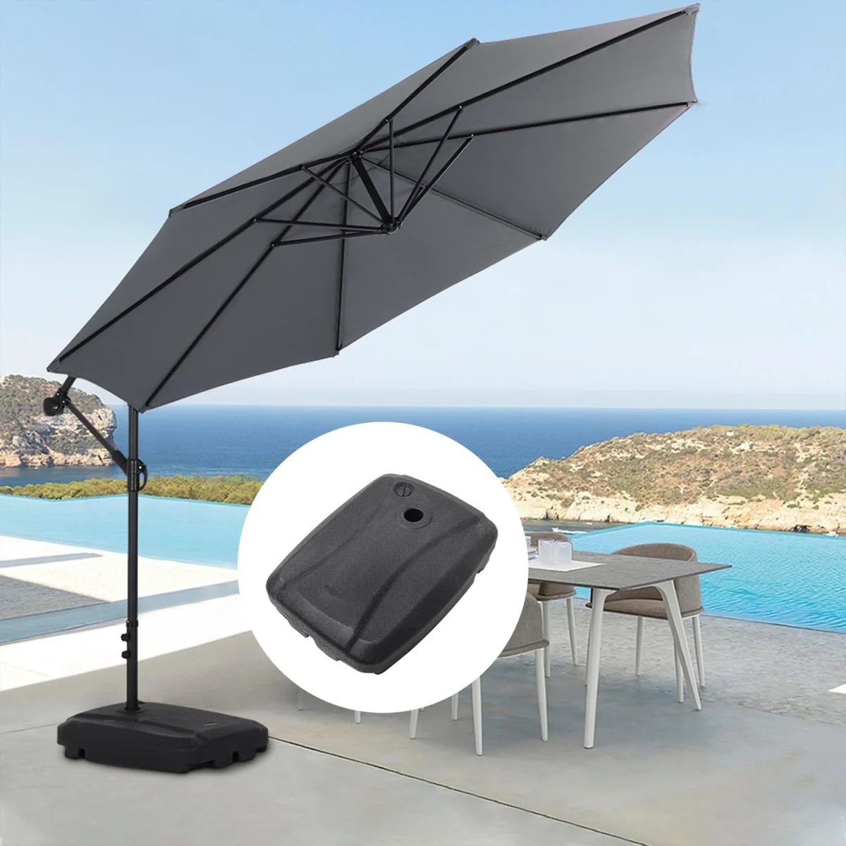 Plastic Free Standing Parasol Base - Black – image 6